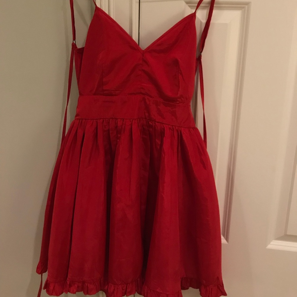Red mini dress